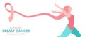 Breast Cancer Care pink ribbon woman web banner Royalty Free Stock Photo