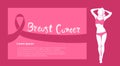 Breast Cancer Day Disease Awareness Prevention Poster With Silhouette Female Royalty Free Stock Photo