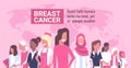 Breast Cancer Day Diverse Group Of Woman Disease Awareness And Prevention Poster