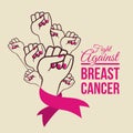 Breast cancer design, vector illustration.