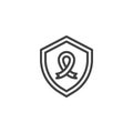 Breast cancer insurance line icon