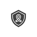 Breast cancer insurance vector icon