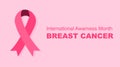 Breast Cancer International awareness month for breast cancer Royalty Free Stock Photo