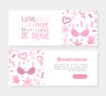 Breast Cancer Landing Page Template, Love, Faith, Care, Hope Concept, Women Support, Breast Diagnosis, Cancer Prevention