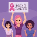 breast cancer lettering poster