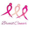 Breast cancer logo awareness ribbon Royalty Free Stock Photo