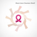 Breast Cancer October Awareness Month Campaign Background.Women