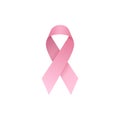 Breast cancer October awareness month. Pink ribbon. World cancer day. Bright pink awareness ribbon. Breast cancer