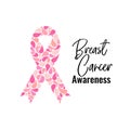 Breast cancer pink ribbon awareness month vector graphic illustration Royalty Free Stock Photo