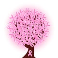 Breast cancer pink ribbon tree Royalty Free Stock Photo