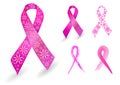 Breast cancer ribbon in pink Royalty Free Stock Photo