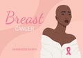 Breast Cancer young black woman medical banner