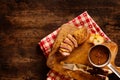 Breast of a duck food in overhead view Royalty Free Stock Photo