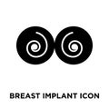 Breast implant icon vector isolated on white background, logo co