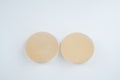 Breast implants on a white background. Plastic surgery. Royalty Free Stock Photo