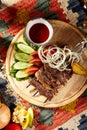 Breast of Lamb Skewers Royalty Free Stock Photo