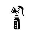 breast milk pump glyph icon vector illustration