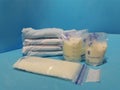 Breast milk in storage bags and breast pump Royalty Free Stock Photo