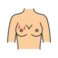 Breast pain color icon