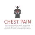 Breast pain, Flat icon. Vector sign for web graphic.