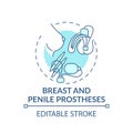 Breast and penile prostheses concept icon Royalty Free Stock Photo