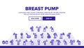 Breast Pump Device Landing Header Vector