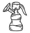 Breast pump for milk during lactation and breastfeeding vector icon