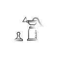 Breast pump, motherhood, maternity hand drawn icon. One of the women health icons for websites, web design, mobile app