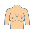 Breast rash color icon