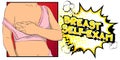 Breast Self-Exam. Vector comic book style illustration.