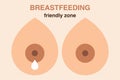 Breastfeeding banner in flat style