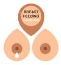 Breastfeeding banner in flat style