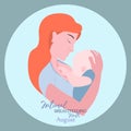 Breastfeeding day, breastfeeding week, breastfeeding month concept vector post, banner or card