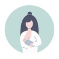 Breastfeeding flat illustration