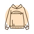 Breastfeeding hoodie color line icon. Human diseases.