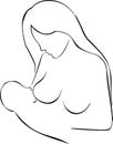 Breastfeeding Line Art