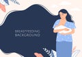 Breastfeeding mom background. Mother with newborn.