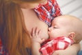 Breastfeeding. mother breast feeding baby Royalty Free Stock Photo