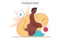 Breastfeeding position. Mother holding her baby. Breastfeeding