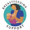 Breastfeeding support with mother feeding newborn