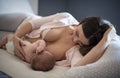 Breastfeeding time is bonding time Royalty Free Stock Photo