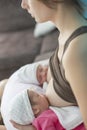 Breastfeeding twin babies Royalty Free Stock Photo