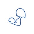 Breastfeeding woman logo icon graphic design template