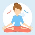 Breath exercise for good relaxation. Breathe in and out