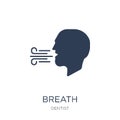 Breath icon. Trendy flat vector Breath icon on white background Royalty Free Stock Photo