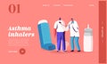 Breath with Inhaler Landing Page Template. Asthma Disease, Medical Care, Respiratory Medicine, Pulmonology, Lungs