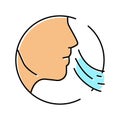 breath smell color icon vector illustration