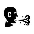 breath smell glyph icon vector illustration