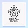 Breathable material thin line icon. Modern vector illustration