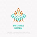 Breathable material thin line icon. Modern vector illustration